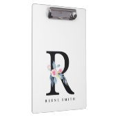 BLUSH BLUE FLORAL ALPHABETS NAME LETTER R KLEMMBRETT (Rechts)