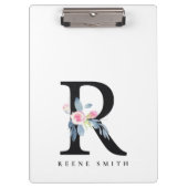 BLUSH BLUE FLORAL ALPHABETS NAME LETTER R KLEMMBRETT (Vorderseite)