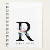 BLUSH BLUE FLORAL ALPHABETS NAME LETTER R PLANER (Vorderseite)