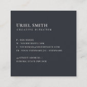 BLUSH BLUE FLORAL ALPHABETS NAME LETTER U QUADRATISCHE VISITENKARTE (Rückseite)