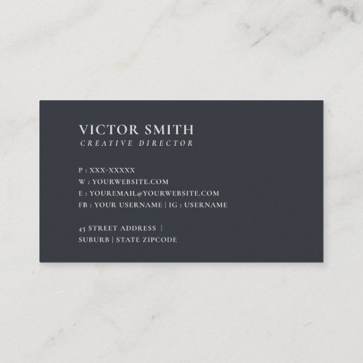 BLUSH BLUE FLORAL ALPHABETS NAME LETTER V VISITENKARTE (Rückseite)