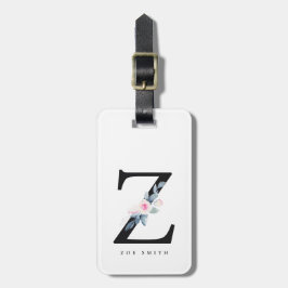 BLUSH BLUE FLORAL ALPHABETS NAME LETTER Z GEPÄCKANHÄNGER