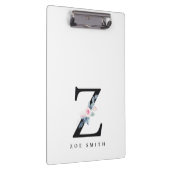 BLUSH BLUE FLORAL ALPHABETS NAME LETTER Z KLEMMBRETT (Rechts)