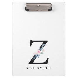 BLUSH BLUE FLORAL ALPHABETS NAME LETTER Z KLEMMBRETT