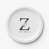 BLUSH BLUE FLORAL ALPHABETS NAME LETTER Z PAPPTELLER (Vorderseite)