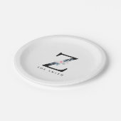 BLUSH BLUE FLORAL ALPHABETS NAME LETTER Z PAPPTELLER (Schrägansicht)