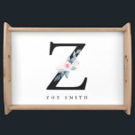 BLUSH BLUE FLORAL ALPHABETS NAME LETTER Z SERVIERTABLETT<br><div class="desc">Wenn Sie weitere Anpassungen benötigen,  schreiben Sie mir bitte an yellowfebstudio@gmail.com.</div>