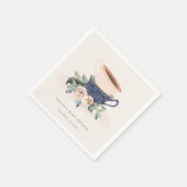 Blush Blue Floral gestapelte Teebeutel Babydusche Serviette (Ecke)