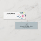 BLUSH BLUE FLORAL STUD EARRING DISPLAY LOGO MINI VISITENKARTE (Vorne/Hinten)