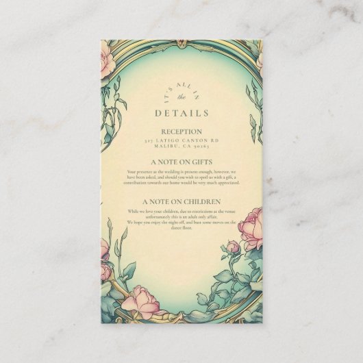 Blush Blue Garden Hochzeit Begleitkarte (Vorderseite)