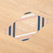 Blush Blue Gray Diamond Streifen Moderne Hochzeit Acryleinladungen (Ablage )