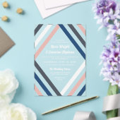 Blush Blue Gray Diamond Streifen Moderne Hochzeit Acryleinladungen (In Situ (Hochzeit))