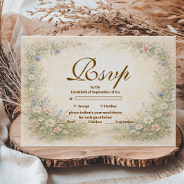 Blush Blue Meadow Quinceañera RSVP Karte