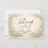 Blush Blue Meadow Quinceañera RSVP Karte (Vorderseite)