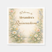 Blush Blue Meadow Quinceañera Serviette (Vorderseite)