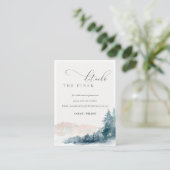 Blush Blue Mountains Pine Wedding Website Detail Begleitkarte (Stehend Vorderseite)