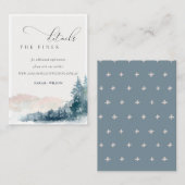 Blush Blue Mountains Pine Wedding Website Detail Begleitkarte (Vorne/Hinten)