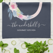 BLUSH BLUE NAVY FLORAL ALPHABETS SCHREIBEN U GESCHIRRTUCH (Gefaltet)