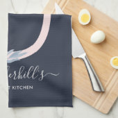 BLUSH BLUE NAVY FLORAL ALPHABETS SCHREIBEN U GESCHIRRTUCH (Viertel Falte)