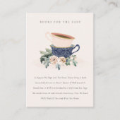 Blush Blue Tees Cups Blumenbücher für Babydusche Begleitkarte (Vorderseite)