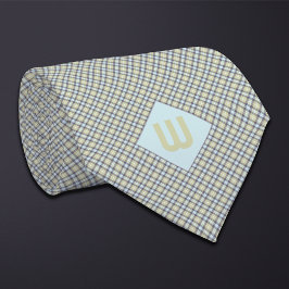 Blush Blue und Green Plate Monogram Krawatte