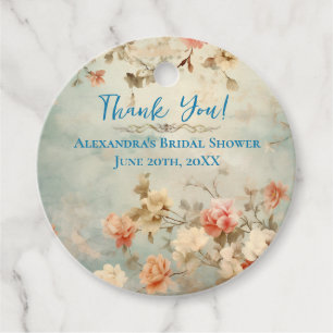 Blush & Blue Vielen Dank Brautparty Fevor Tags Geschenkanhänger