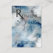 Blush Blue Wasserfarbe Logo Ohranzeige Visitenkarte (Vorderseite)