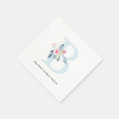 BLUSH BLUE WHUE BLLORAL ALPHABETS BUCHSTABE B SERVIETTE (Ecke)