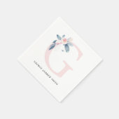 BLUSH BLUE WHUE BLLORAL ALPHABETS SCHREIBEN G SERVIETTE (Ecke)