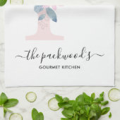 BLUSH BLUE WHUE BLLORAL ALPHABETS SCHREIBEN P GESCHIRRTUCH (Gefaltet)