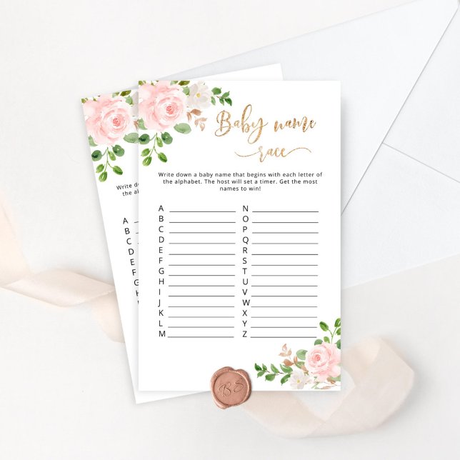 Blush Blues Baby Name Race Baby Dusche Spiel (Von Creator hochgeladen)