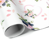 Blush Blues Eiffelturm Muster Geschenkpapier (Rolleneckpunkt)