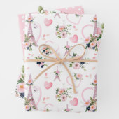 Blush Blues Eiffelturm Muster Geschenkpapier Set (Beispiel)