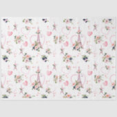 Blush Blues Eiffelturm Muster Seidenpapier (Vorderseite)