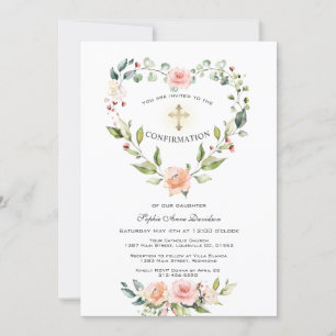 Blush Blues Herz Frame Cross Girl Bestätigung Einladung