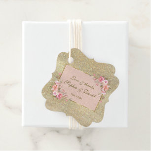 Blush-Blues-Hochzeit in Gold Glitzer Geschenkanhänger