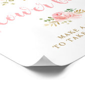 Blush Blume Bar Sign Poster (Ecke)