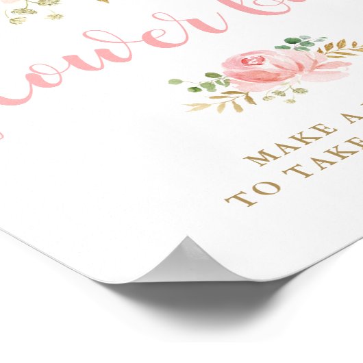 Blush Blume Bar Sign Poster (Ecke)