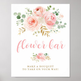 Blush Blume Bar Sign Poster