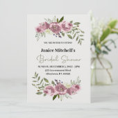 Blush Blume Brautdusche Einladung (Stehend Vorderseite)