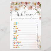 Blush Blume Brautparty Emoji Pictionary Game (Vorderseite)