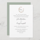 Blush Blume Bunch formale Monogramm Hochzeit Einladung (Vorne/Hinten)
