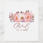 Blush Blume Custom Wedding Beverage Label Set Weinetikett (Einzelnes Label)