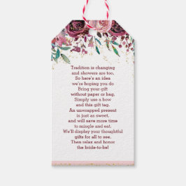 Blush Blume Gold Confetti Bridal Display Dusche Geschenkanhänger