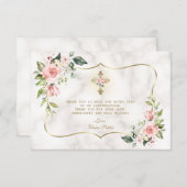 Blush-Blume Gold-Cross-Marmor-Bestätigung Dankeskarte (Vorne/Hinten)