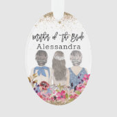 Blush Blume Gold Glitzer Mutter der Braut Ornament (Vorderseite)