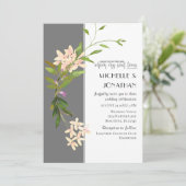 Blush Blume Grüne auf Christlicher Hochzeit Einladung (Stehend Vorderseite)