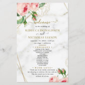 Blush Blume Hochzeitsprogramm (Vorderseite)