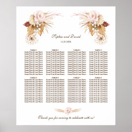 Blush Blume Pampas Gras Hochzeitskarte Poster