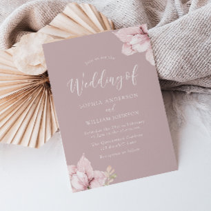 Blush Blume Petals Atemberaubend Hochzeitseinladun Einladung